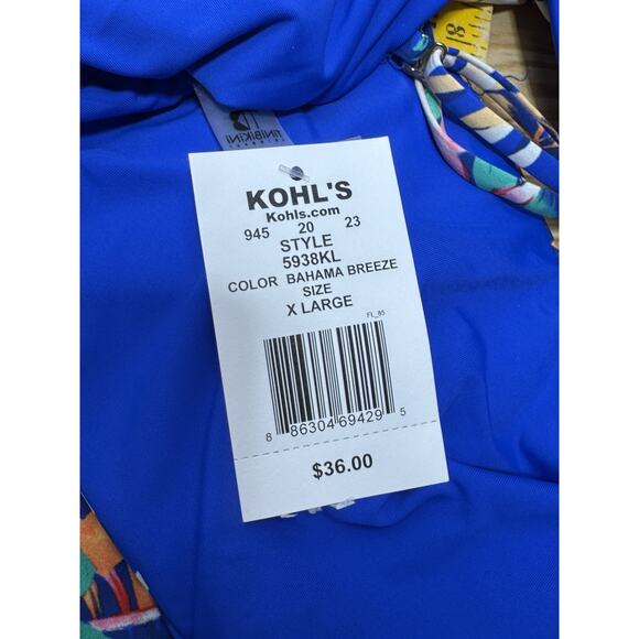 Tinibikini Swimwear Set Bikini Blue Floral 2 piece New With Tags X-Large - Picture 7 of 9